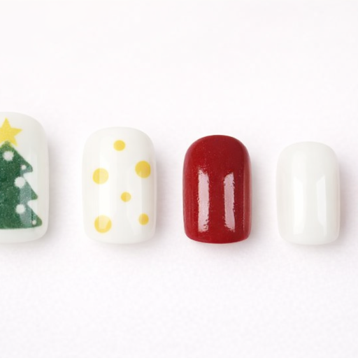 christmas nail art christmas tree & red white nails