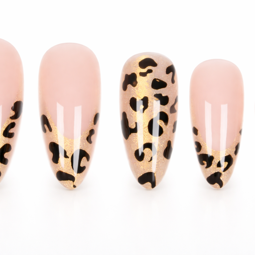 nude base with black gold leopard print