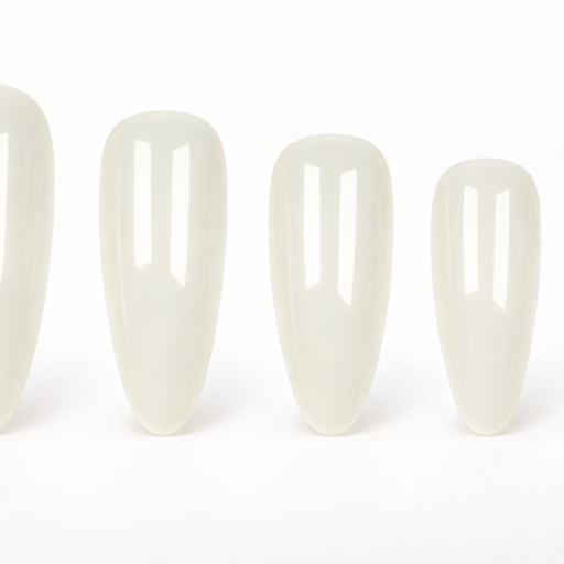 white almond shaped nails